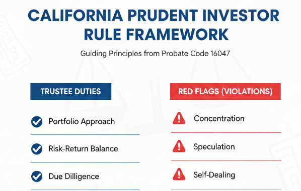 Improper Trust Investments: What Counts as a Breach in California 1 California Prudent Investor Rule framework diagram